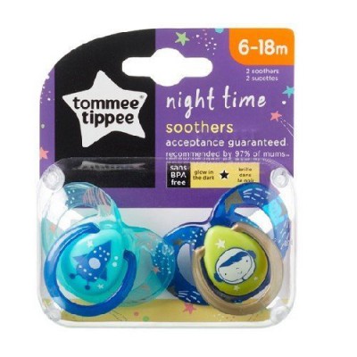 Miniaturka artykułu - #0 Tommee Tippee Smoczek NIGHT TIME 6-18m(mix)