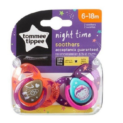 Miniaturka artykułu - #1 Tommee Tippee Smoczek NIGHT TIME 6-18m(mix)