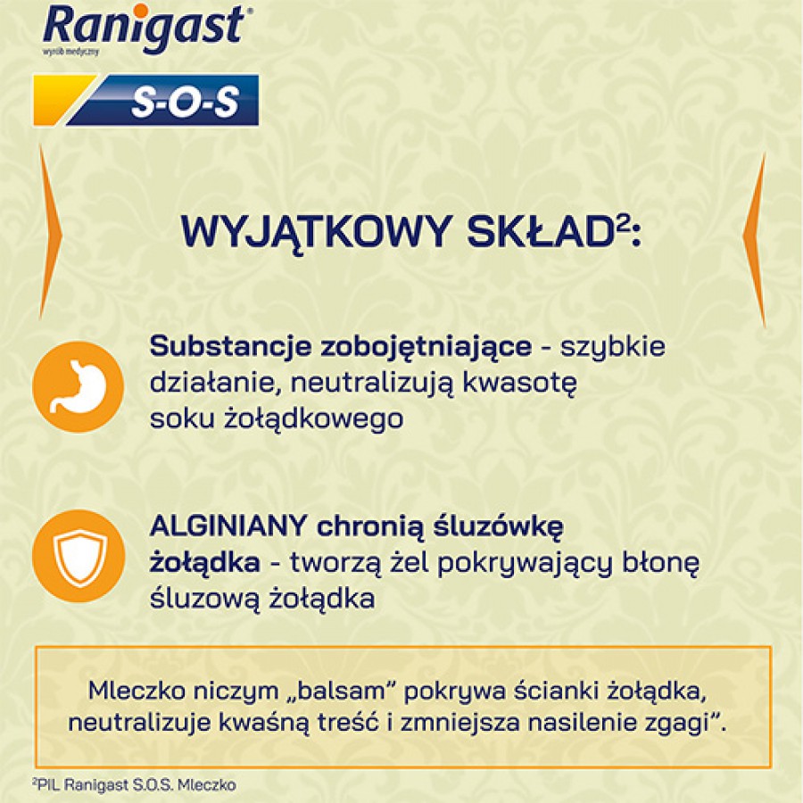 Zdjęcie produktu - 2 Ranigast S-O-S Mleczko, 200 ml