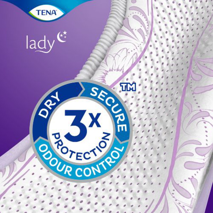 Miniaturka artykułu - #0 TENA Lady Protect+ Normal Night Pieluchy anatomiczne na noc, 10 szt.