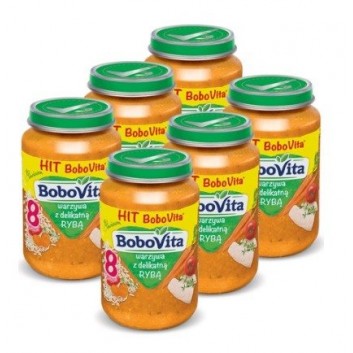Miniaturka artykułu - #0 ZESTAW 6 x BoboVita obiadek warzywa z delikatną rybą, 190g