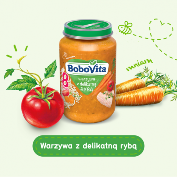 Miniaturka artykułu - #1 ZESTAW 6 x BoboVita obiadek warzywa z delikatną rybą, 190g