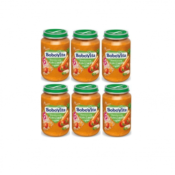 Zdjęcie produktu - 0 ZESTAW 6 x BoboVita Zupka pomidorowa z kurczakiem i ryżem, 190ml