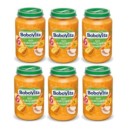 Zdjęcie produktu - 0 ZESTAW 6 x BoboVita Obiadek dynia z kurczakiem i ziemniaczkami, 190g