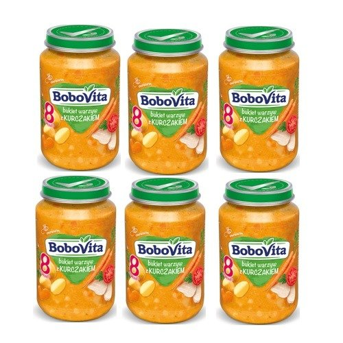 Zdjęcie produktu - 0 ZESTAW 6 x BoboVita Obiadek Bukiet warzyw z kurczakiem, 190g