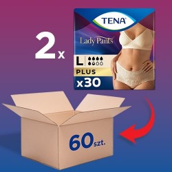 Zdjęcie produktu - #0 Zestaw TENA Lady Pants Plus Creme L 95-130 cm, bielizna chłonna, 30 sztuk x 2 opakowania