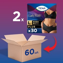 Zdjęcie produktu - #0 Zestaw TENA Lady Pants Plus Noir L 95-130 cm, bielizna chłonna, 2x 30 szt.