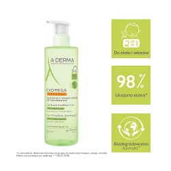 Zdjęcie produktu - #0 A-DERMA Exomega Control  Żel emolient do mycia 2w1, 500ml
