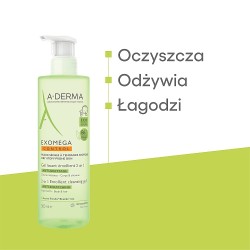 Zdjęcie produktu - #1 A-DERMA Exomega Control  Żel emolient do mycia 2w1, 500ml
