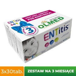 Zdjęcie produktu - #0 Zestaw ENTitis do ssania truskawkowy, 3x 30 pastylek