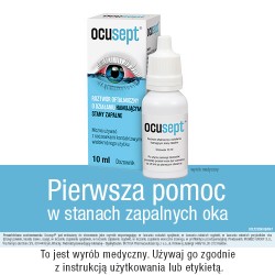 Zdjęcie produktu - #0 OCUSEPT krople do oczu hamujące stan zapalny i regenerujące spoj&oacute;wkę oka, 10 ml