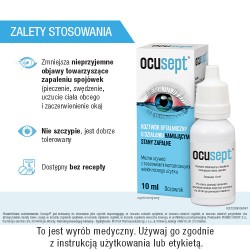 Zdjęcie produktu - #1 OCUSEPT krople do oczu hamujące stan zapalny i regenerujące spoj&oacute;wkę oka, 10 ml