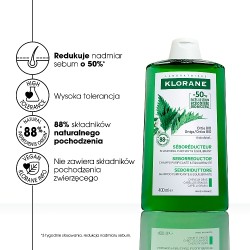 Zdjęcie produktu - #1 KLORANE seboregulujący z pokrzywą, 400ml