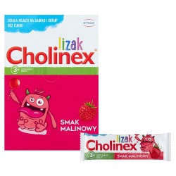 Zdjęcie produktu - #0 CHOLINEX lizak na b&oacute;l gardła BEZ CUKRU o smaku malinowym, 50szt.