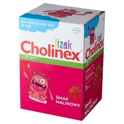 Zdjęcie produktu - #1 CHOLINEX lizak na b&oacute;l gardła BEZ CUKRU o smaku malinowym, 50szt.