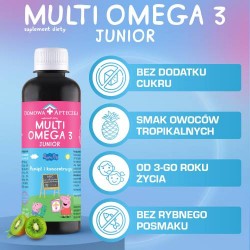 Zdjęcie produktu - #2 DOMOWA APTECZKA Tran Multiomega 3 Junior owoce tropikalne, 250ml