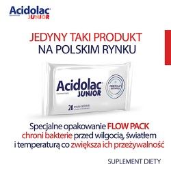 Zdjęcie produktu - #4 ACIDOLAC JUNIOR Probiotyk o smaku truskawkowym, 20 misio-tabletek