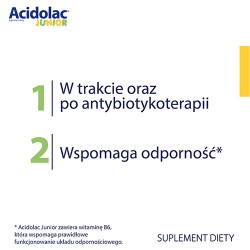 Zdjęcie produktu - #1 Acidolac Junior o smaku białej czekolady, 20 tabletek