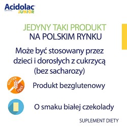 Zdjęcie produktu - #3 Acidolac Junior o smaku białej czekolady, 20 tabletek