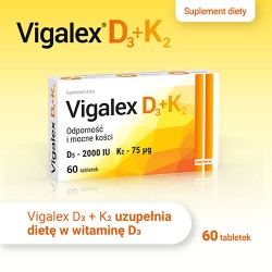 Zdjęcie produktu - #0 Vigalex D3+K2 D3 - 2000 IU, K2 - 75uq, 60 tabletek