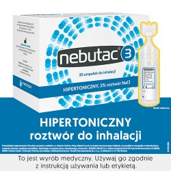 Zdjęcie produktu - #0 Nebutac 3 - hipertoniczny, 3% roztw&oacute;r NaCl do inhalacji, 30 ampułek