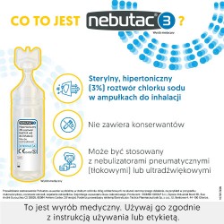 Zdjęcie produktu - #1 Nebutac 3 - hipertoniczny, 3% roztw&oacute;r NaCl do inhalacji, 30 ampułek