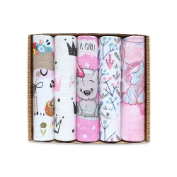 Zdjęcie produktu - #0 EGA KIDS Zestaw pieluszek tetrowych 70x80 r&oacute;ż, 5szt.