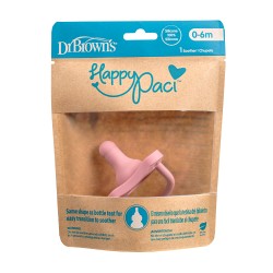 Zdjęcie produktu - #0 Dr Brown's Standard Smoczek silikonowy o kształcie butelki, r&oacute;żowy, 0-6m