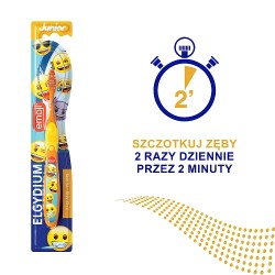 Zdjęcie produktu - #1 ELGYDIUM EMOJI JUNIOR szczoteczka do zęb&oacute;w dla dzieci w wieku 7-12 lat