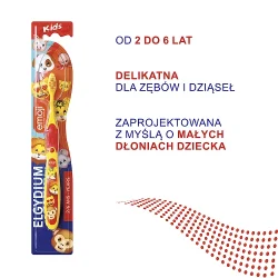 Miniaturka artykułu - #1 ELGYDIUM EMOJI KIDS szczoteczka do zęb&oacute;w dla dzieci w wieku 2-6 lat