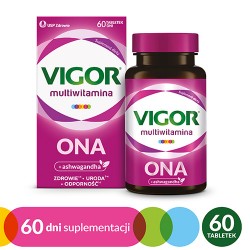 Zdjęcie produktu - #1 Vigor Multiwitamina ONA, 60 tabl. - zestaw witamin i minerał&oacute;w z ashwagandhą