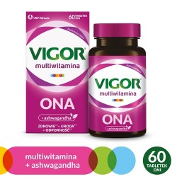 Zdjęcie produktu - #0 Vigor Multiwitamina ONA, 60 tabl. - zestaw witamin i minerał&oacute;w z ashwagandhą
