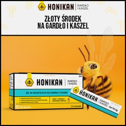 Zdjęcie produktu - #0 HONIKAN GARDŁO I KASZEL Żel w saszetkach na gardło i kaszel, 10sasz.