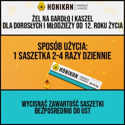 Zdjęcie produktu - #1 HONIKAN GARDŁO I KASZEL Żel w saszetkach na gardło i kaszel, 10sasz.