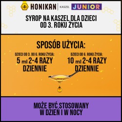 Zdjęcie produktu - #1 HONIKAN KASZEL JUNIOR Syrop na kaszel suchy i mokry, 230g