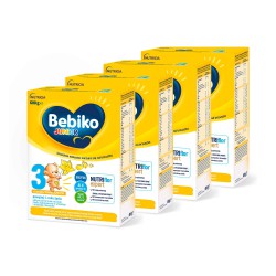 Zdjęcie produktu - #1 Zestaw Bebiko Junior 3 NUTRIflor Expert Odżywcza formuła na bazie mleka dla dzieci powyżej 1. roku o smaku waniliowym, 4 x 600 g