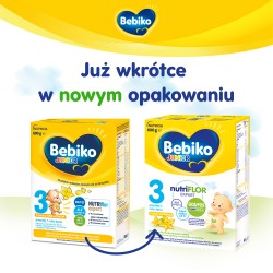 Zdjęcie produktu - #0 Zestaw Bebiko Junior 3 NUTRIflor Expert Odżywcza formuła na bazie mleka dla dzieci powyżej 1. roku o smaku waniliowym, 4 x 600 g
