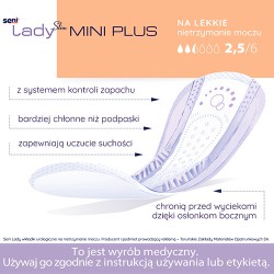 Zdjęcie produktu - #0 SENI LADY SLIM MINI PLUS Wkładki urologiczne dla kobiet, 15 szt.
