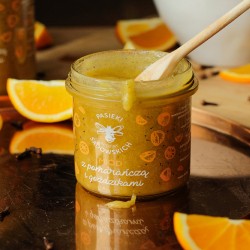 Zdjęcie produktu - #0 PASIEKI RODZINY SADOWSKICH Mi&oacute;d z pomarańczą i goździkami, 430g