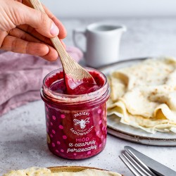 Zdjęcie produktu - #0 PASIEKI RODZINY SADOWSKICH Mi&oacute;d z czarną porzeczką, 430g