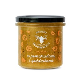 Zdjęcie produktu - #2 PASIEKI RODZINY SADOWSKICH Zestaw Mi&oacute;d z maliną, 430g + Mi&oacute;d z pomarańczą i goździkami, 430g 