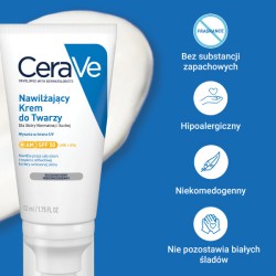 Zdjęcie produktu - #2 CeraVe Nawilżający krem do twarzy SPF50, 52 ml