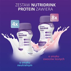 #0 – Nutridrink Protein zestaw, 12szt. (8szt. - owoce leśne + 4szt. neutralne)