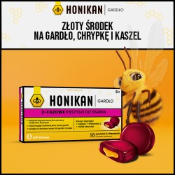 Zdjęcie produktu - #0 HONIKAN GARDŁO 2-fazowe pastylki do ssania o smaku wiśniowym, 16 pastylek