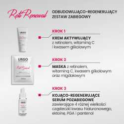 Zdjęcie produktu - #4 URGO DERMOESTETIC RetiRenewal Zestaw Zabiegowy odbudowująco-odmładzający RETI-C (Krem aktywujący, 2x5ml + Maska do twarzy, szyi i dekoltu, 4x3ml + Kojąco-regenerujące serum pozabiegowe, 10ml)