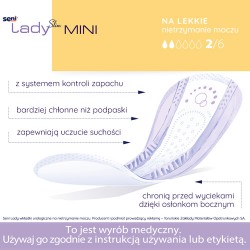 Zdjęcie produktu - #0 SENI LADY SLIM MINI Anatomiczne wkładki urologiczne, 10szt.