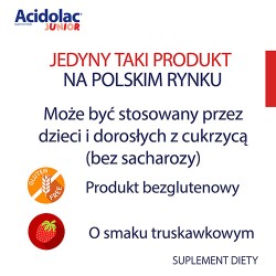 Zdjęcie produktu - #2 Zestaw ACIDOLAC JUNIOR Probiotyk o smaku truskawkowym, 3x 20 misio-tabletek