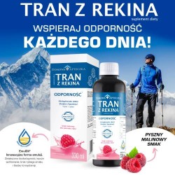 Zdjęcie produktu - #0 DOMOWA APTECZKA Tran z rekina o smaku malinowym, 330ml