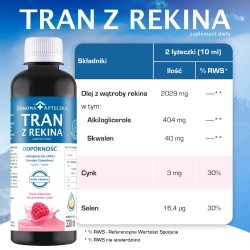 Zdjęcie produktu - #3 DOMOWA APTECZKA Tran z rekina o smaku malinowym, 330ml