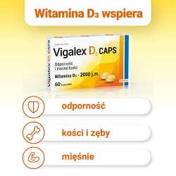 Zdjęcie produktu - #1 Vigalex D3 Caps 2000 j.m., 60kaps.  KR&Oacute;TKA DATA 30.11.2024
